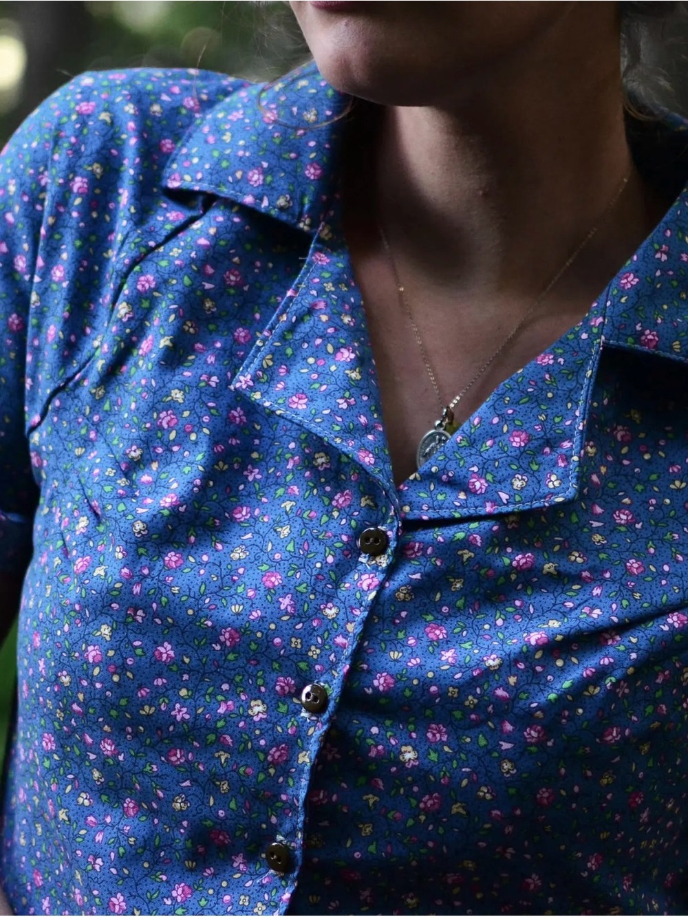 Vintage-Style Blue Floral Dress